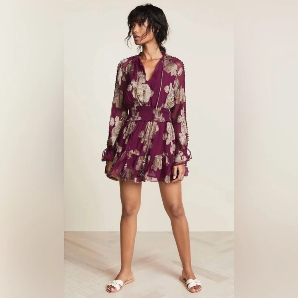 Hemant & Nandita floral shimmer dress size S - Picture 2 of 16